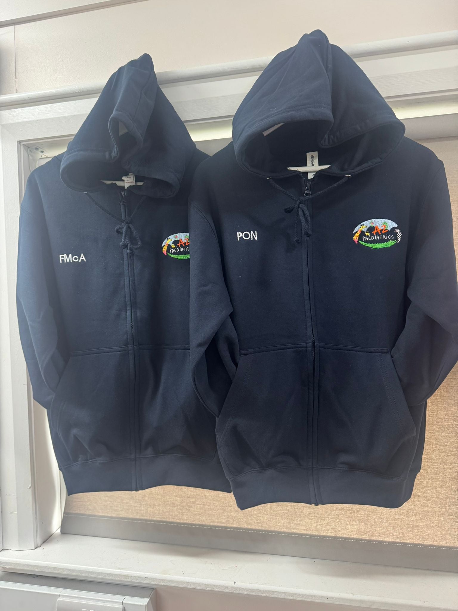 Embroidered Zip Hoodies